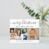 Budget Merry Kerstmis 5 Familie Foto Collage (Staand voorkant)
