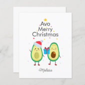 Budget Merry Kerstmis Avocado Gag Custom Card (Voorkant / Achterkant)
