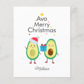 Budget Merry Kerstmis Avocado Gag Custom Card (Voorkant)