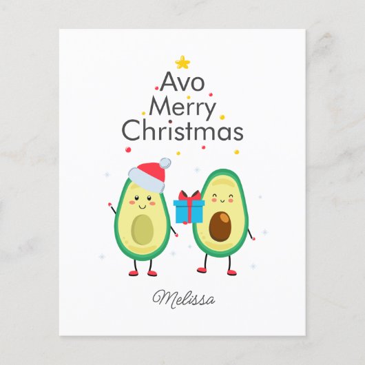 Budget Merry Kerstmis Avocado Gag Custom Card (Voorkant)