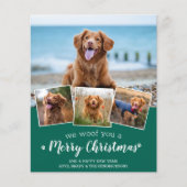 Budget Merry Kerstmis Dog Pet Foto Holiday Kaart (Voorkant)