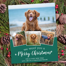 Budget Merry Kerstmis Dog Pet Foto Holiday Kaart