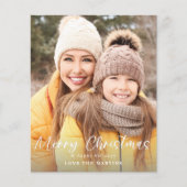 Budget Merry Kerstmis Fun Script-foto Verticaal Flyer (Voorkant)