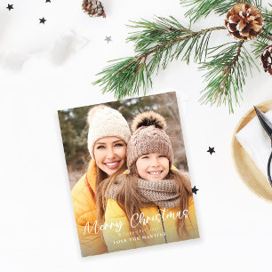 Budget Merry Kerstmis Fun Script-foto Verticaal Flyer