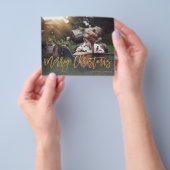 Budget Merry Kerstmis Gold Glitter Script Foto F Flyer (Hand)