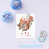 Budget Merry Kerstmis Greenery Foto Holiday Flyer (Enkel)