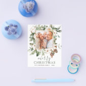 Budget Merry Kerstmis Greenery Foto Holiday Flyer (Enkel)