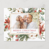 Budget Merry Kerstmis Greenery Foto Holiday Flyer (Voorkant)