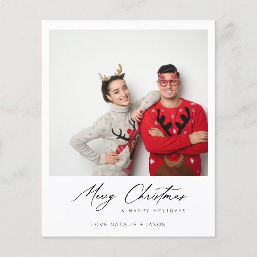 Budget Merry Kerstmis Instant Photo Minimalist (Voorkant)
