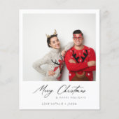 Budget Merry Kerstmis Instant Photo Minimalist Flyer (Voorkant)