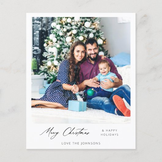 Budget Merry Kerstmis Instant Photo Minimalist VR Flyer (Voorkant)