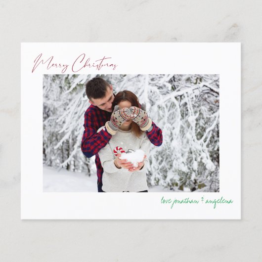 Budget Merry Kerstmis Modern Minimalist Photo Fly Flyer (Voorkant)