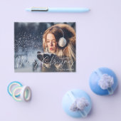 Budget Merry Kerstmis Modern Script Foto 2 Flyer (Enkel)