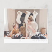 Budget Merry Kerstmis Moderne Handschriftenfoto (Voorkant)