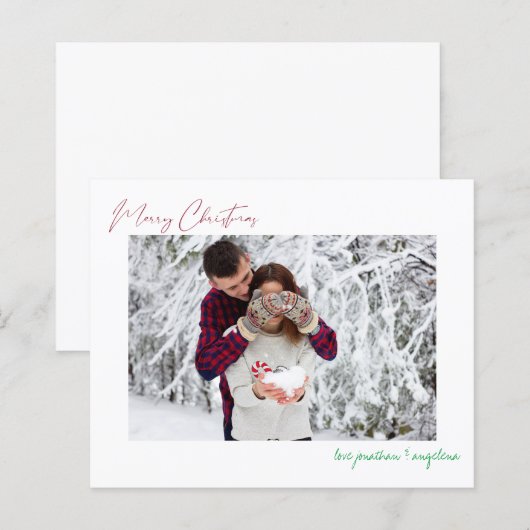 Budget Merry Kerstmis Moderne Minimalistische Foto (Voorkant / Achterkant)