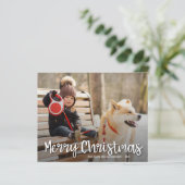 Budget Merry Kerstmis Multiple Photo Holiday Kaart (Staand voorkant)
