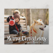 Budget Merry Kerstmis Multiple Photo Holiday Kaart (Voorkant)