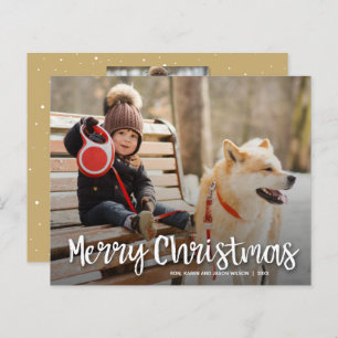 Budget Merry Kerstmis Multiple Photo Holiday Kaart