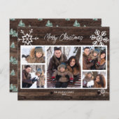 Budget Merry Kerstmis Rustic Photo Holiday Kaart (Voorkant / Achterkant)