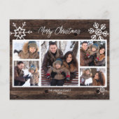 Budget Merry Kerstmis Rustic Photo Holiday Kaart (Voorkant)