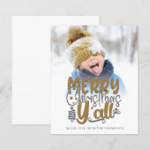 Budget Merry Kerstmis Y'All Photo Artsy Script (Voorkant / Achterkant)