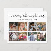Budget Merry kerstscript 8 Photo Holiday Kaart (Voorkant / Achterkant)