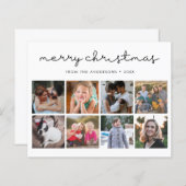 Budget Merry kerstscript 8 Photo Holiday Kaart (Voorkant / Achterkant)