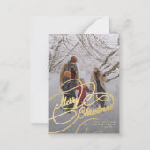 Budget Merry kerstscript fotokaart Notitiekaartje (Voorkant)