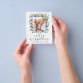 Budget Merry kersttusty Blue Photo Holiday Flyer (Hand)
