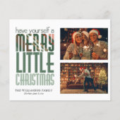 Budget Merry Little Kerstry 2 Photo Holiday Card Flyer (Voorkant)