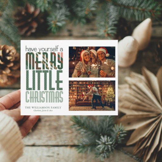 Budget Merry Little Kerstry 2 Photo Holiday Card Flyer