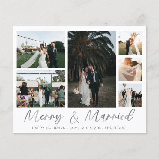 Budget Merry & Married Silver Multi Foto Flyer (Voorkant)