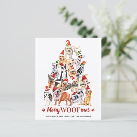 Budget Merry Woofmas Hondenliefhebber kerstboomhon (Staand voorkant)