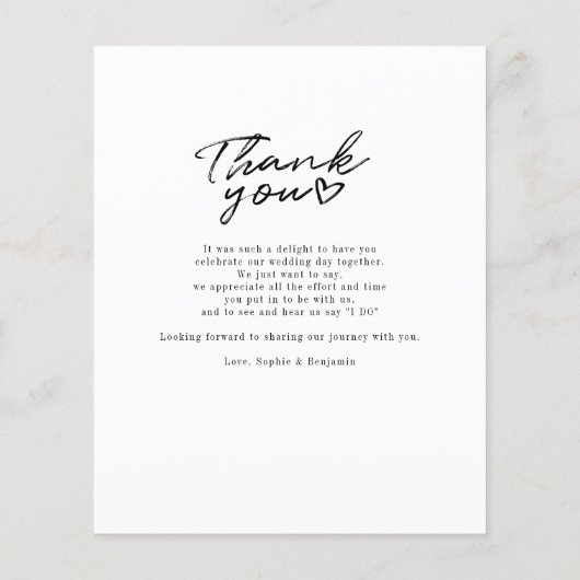 Budget met de hand gebriefte bruiloft Foto Harteli (Achterkant)