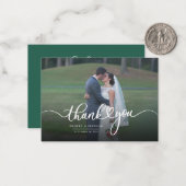 Budget met de hand gebriefte bruiloft Foto Harteli Notitiekaartje (Voorkant / Achterkant in situ)