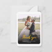 Budget met de hand geschreven foto Wedding Dank u Notitiekaartje (Voorkant)