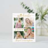 Budget Metallic Gold 5 Foto Afstuderen Aankondigin (Staand voorkant)