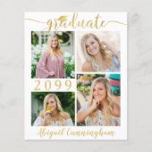 Budget Metallic Gold 5 Foto Afstuderen Aankondigin (Voorkant)