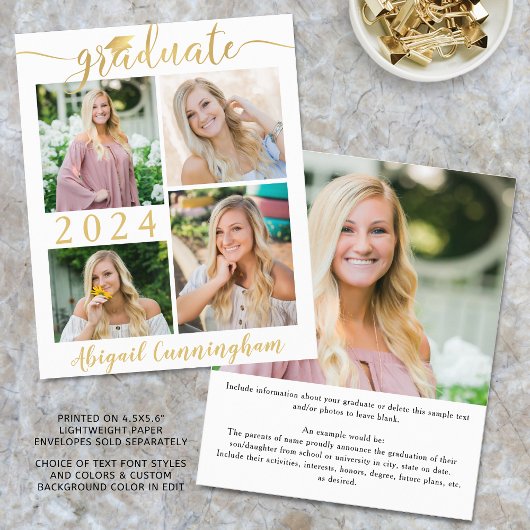 Budget Metallic Gold 5 Foto Afstuderen Aankondigin