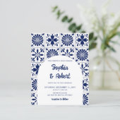 Budget Mexicaanse Blue Talavera Tegels bruiloft (Staand voorkant)
