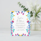 Budget Mexicaanse Floral Fiesta Huwelijksuitnodigi (Staand voorkant)