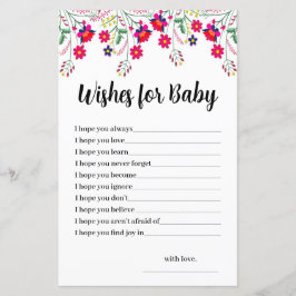 Budget Mexican Floral Prayers for Baby Shower Card