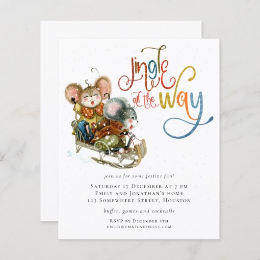 Budget Mice Jingle helemaal tot Kerstmis uitnodige (Voorkant / Achterkant)