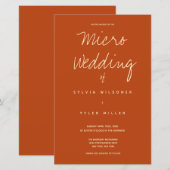 Budget Micro Bruiloft Verbrand Oranje Typografie (Voorkant / Achterkant)
