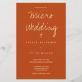 Budget Micro Bruiloft Verbrand Oranje Typografie (Voorkant)