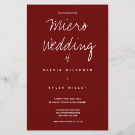 Budget Micro Wedding Burgundy Typografie