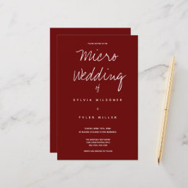 Budget Micro Wedding Burgundy Typografie