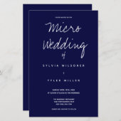 Budget Micro Wedding Dark Blue Typografie (Voorkant / Achterkant)