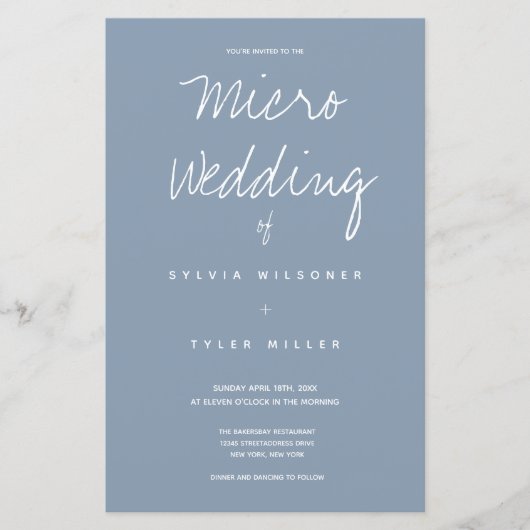 Budget Micro Wedding Dusty Blue Typografie (Voorkant)