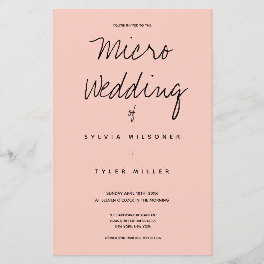 Budget Micro Wedding Pink Black Typografie (Voorkant)